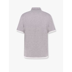 Mélange linen and cotton polo shirt