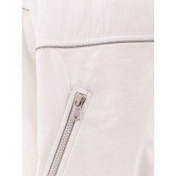 Cotton cardigan with viscose inserts and Monili details