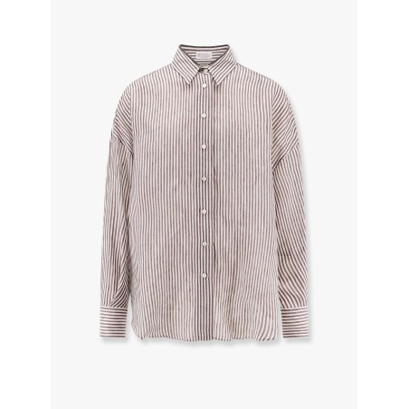 Striped linen and silk shirt