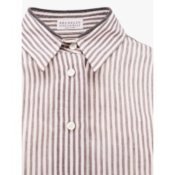 Striped linen and silk shirt