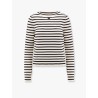 Striped cotton blend sweater