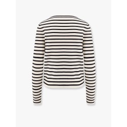 Striped cotton blend sweater