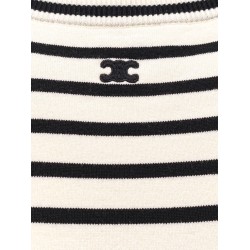 Striped cotton blend sweater