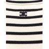 Striped cotton blend sweater