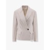 Double-breasted linen blazer