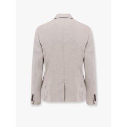 Double-breasted linen blazer
