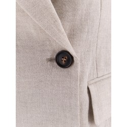 Double-breasted linen blazer