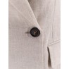 Double-breasted linen blazer