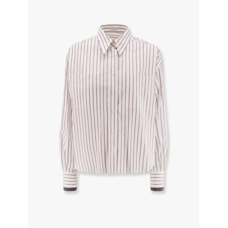 Striped cotton shirt with Monili detail