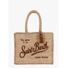 Vanity raffia handbag with Logo embroidery