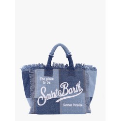 Vanity patchwork denim handbag with Logo print