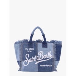 Vanity patchwork denim handbag with Logo print