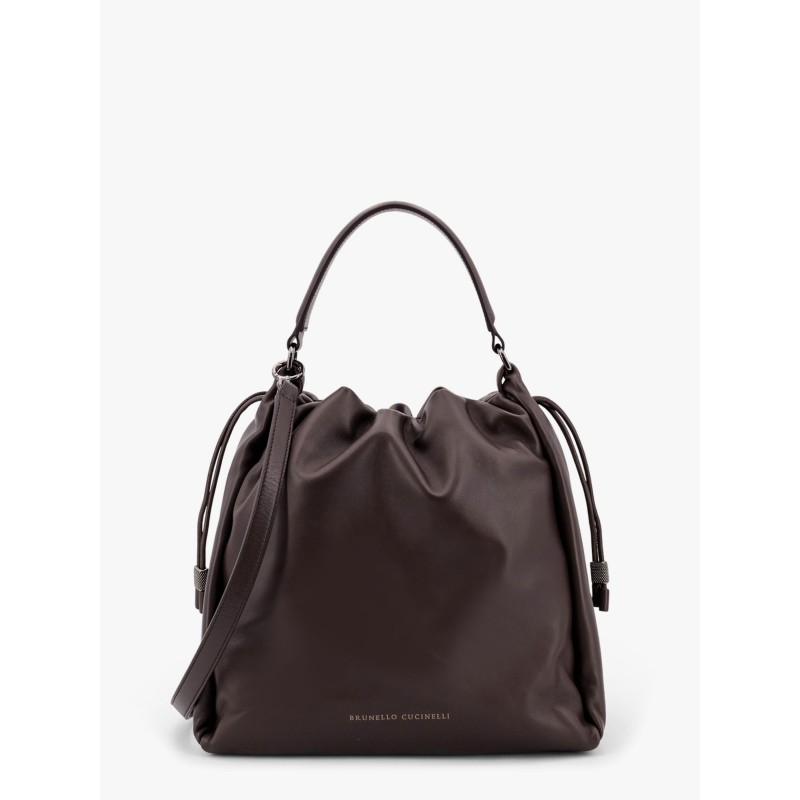 Mellow Bucket leather handbag with Monili detail