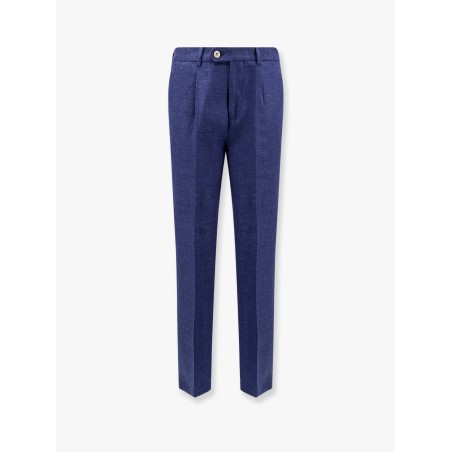 Linen, wool and silk trousers with pinces