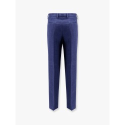 Linen, wool and silk trousers with pinces