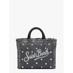 Vanity Mini Straw handbag with rhinestones motif