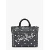 Vanity Mini Straw handbag with rhinestones motif