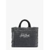 Vanity Mini Straw handbag with rhinestones motif