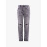 Worn Grey Knee Slit Slim Fit Jeans