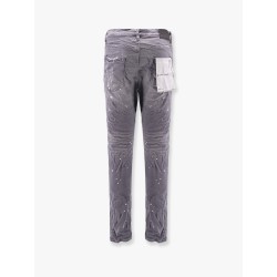 Worn Grey Knee Slit Slim Fit Jeans