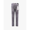 Worn Grey Knee Slit Slim Fit Jeans