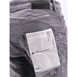 Worn Grey Knee Slit Slim Fit Jeans
