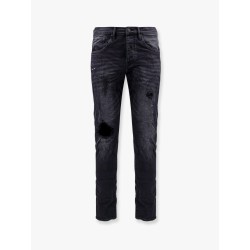 Black Repair Dropped Fit Jeans
