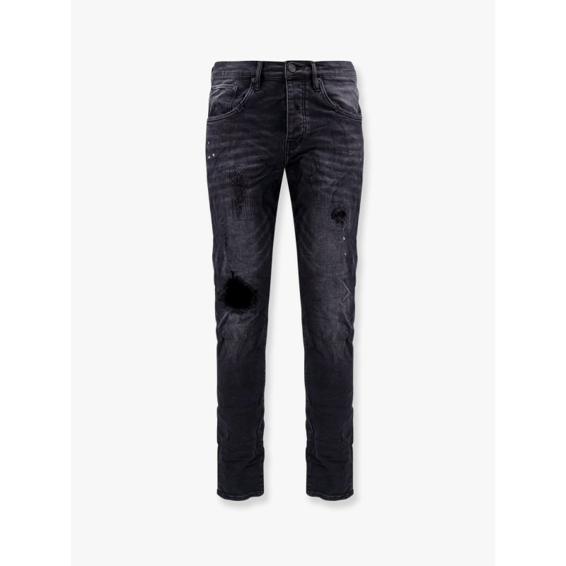 Black Repair Dropped Fit Jeans