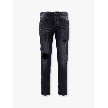 Black Repair Dropped Fit Jeans