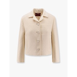 Wool and silk blazer with all-over GG motif