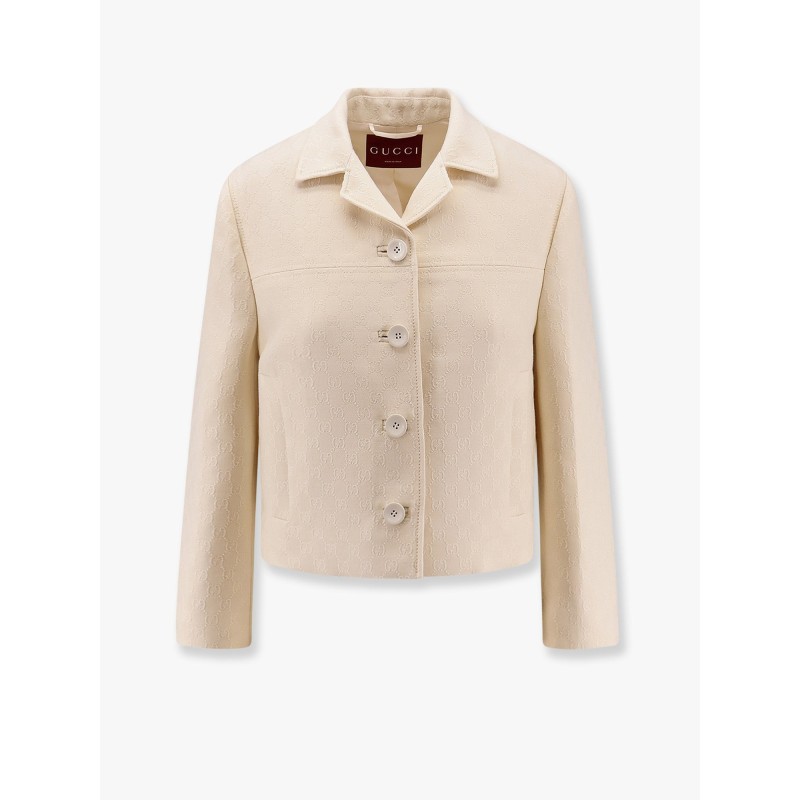 Wool and silk blazer with all-over GG motif