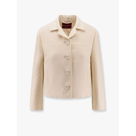 Wool and silk blazer with all-over GG motif