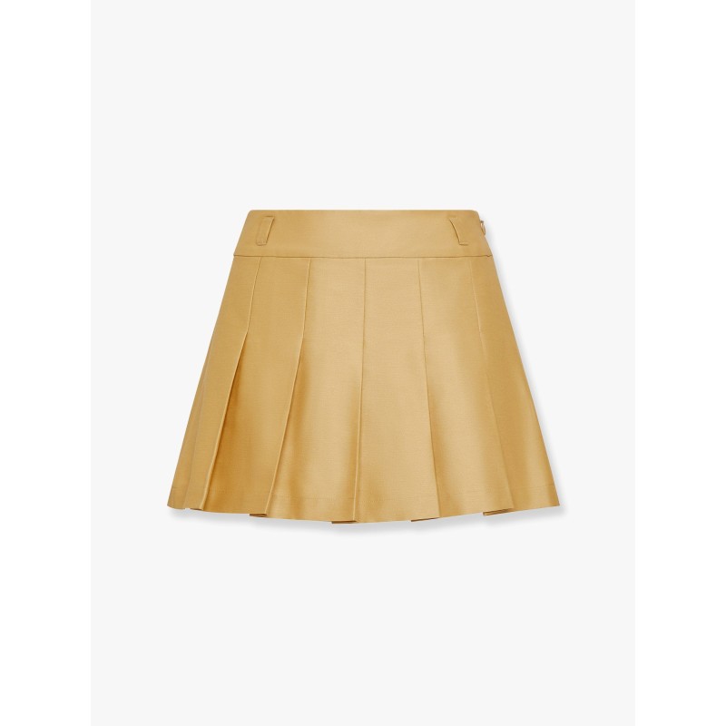 Cotton and silk mini skirt with shorts
