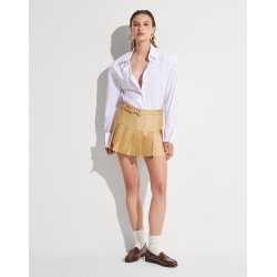 Cotton and silk mini skirt with shorts