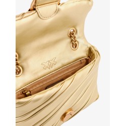Recycled material shoulder bag with love birds buckle
