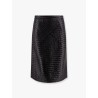 Leather skirt with Intrecciato motif