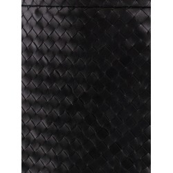 Leather skirt with Intrecciato motif