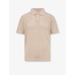 Perforated cotton polo shirt