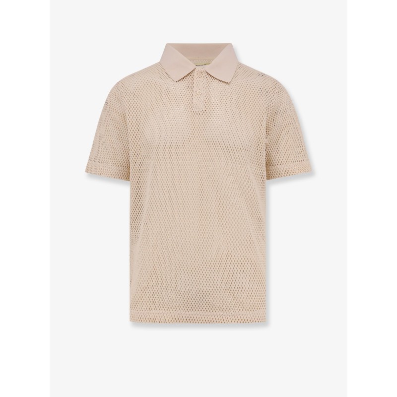 Perforated cotton polo shirt