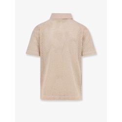Perforated cotton polo shirt