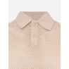 Perforated cotton polo shirt