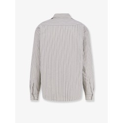 Striped cotton blend shirt