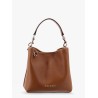 Gg emblem leather bucket bag with frontal logo
