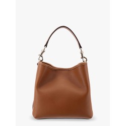 Gg emblem leather bucket bag with frontal logo