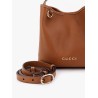 Gg emblem leather bucket bag with frontal logo