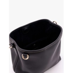 Gg emblem leather bucket bag with frontal logo