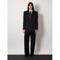 Certified wool Tuxedo Blazer with silk lining