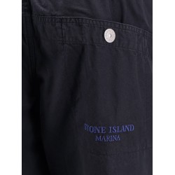 Organic cotton cargo trousers with logo embroidery
