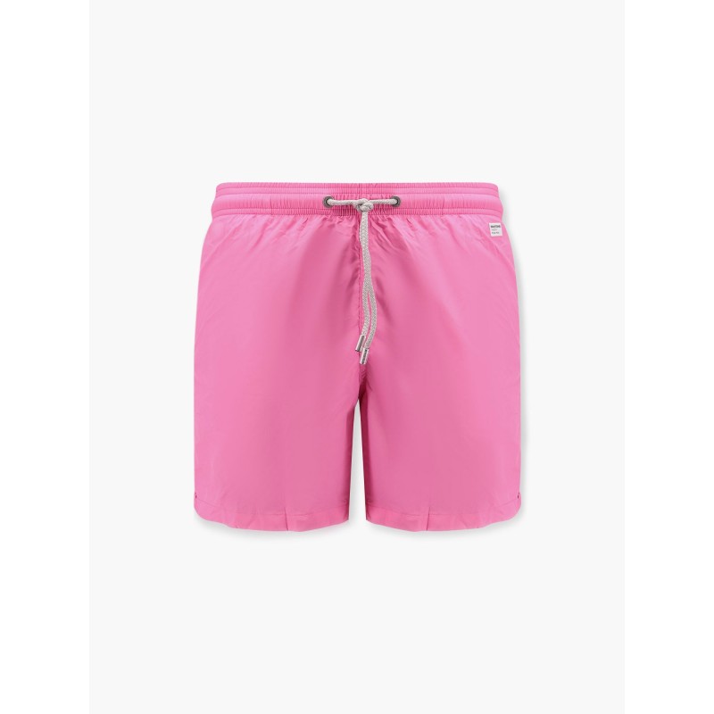 Lighting Pantone nylon swim trunks with Logo patch