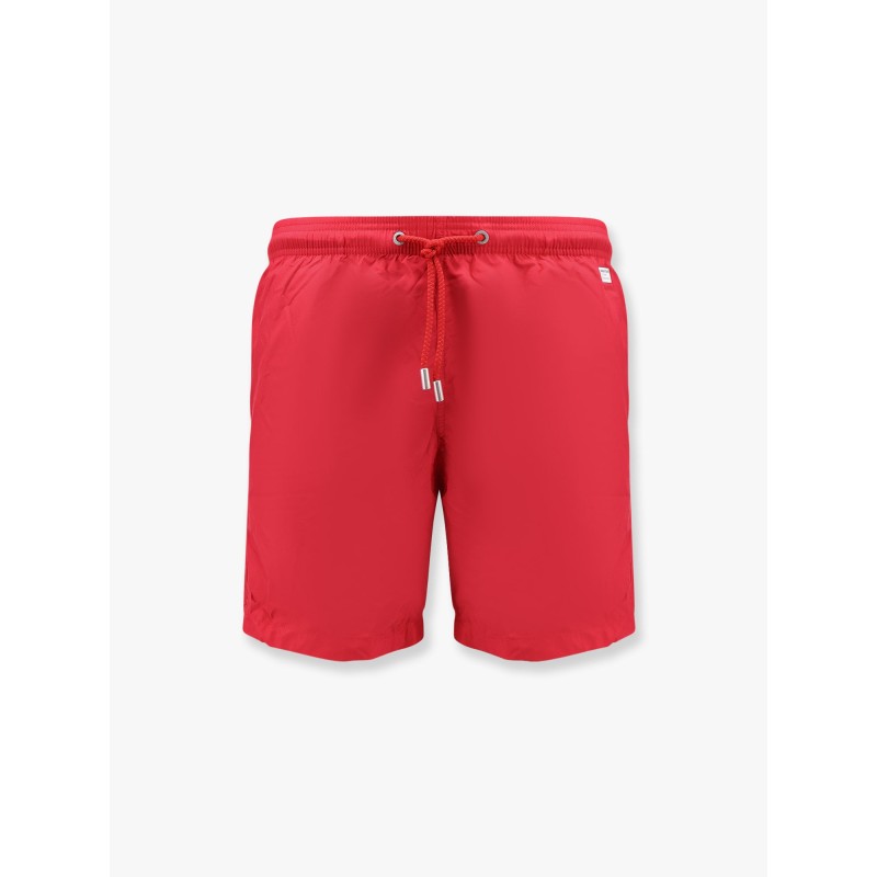 Lighting Pantone nylon swim trunks with logo patch